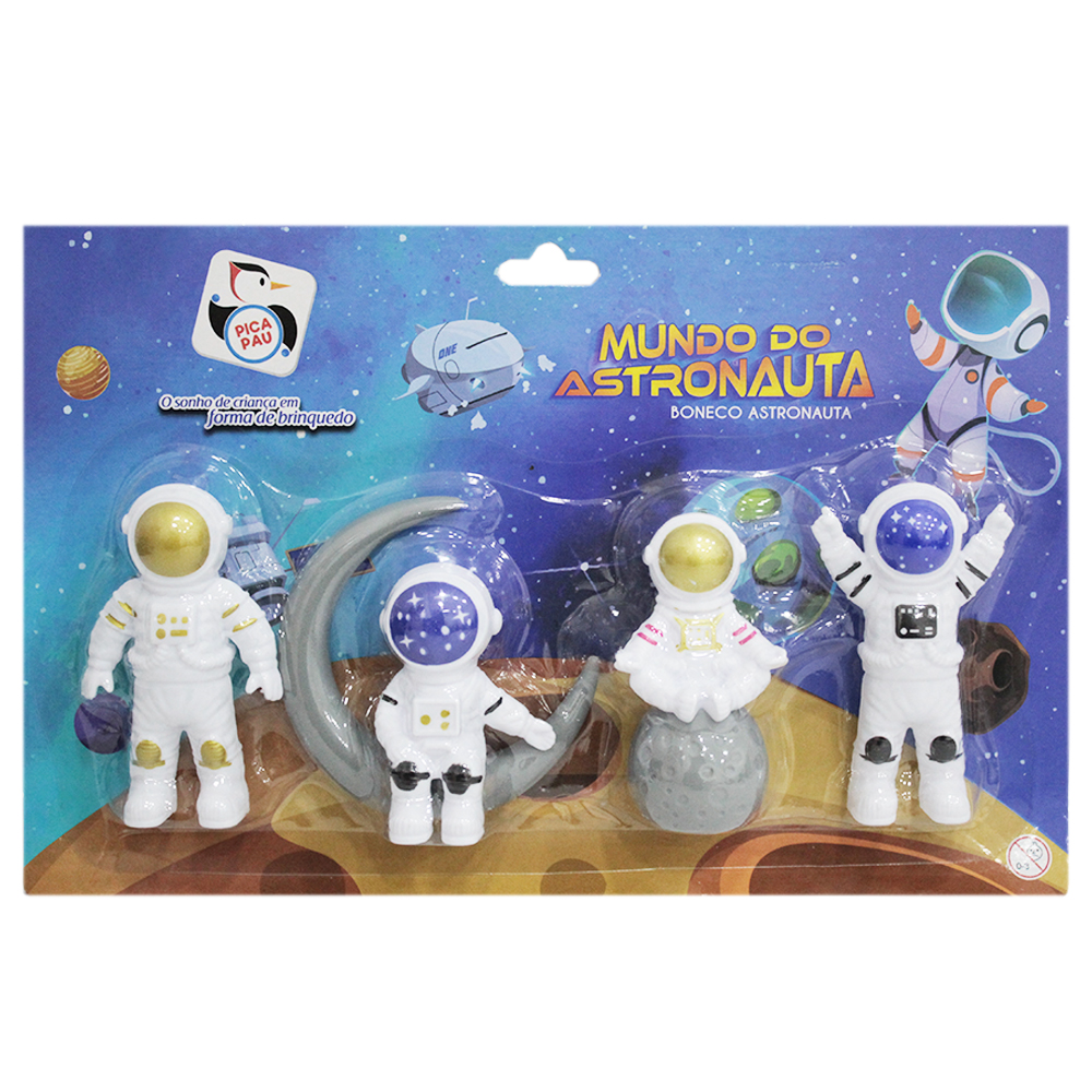 BONECO ASTRONAUTA COM 4 PECAS
