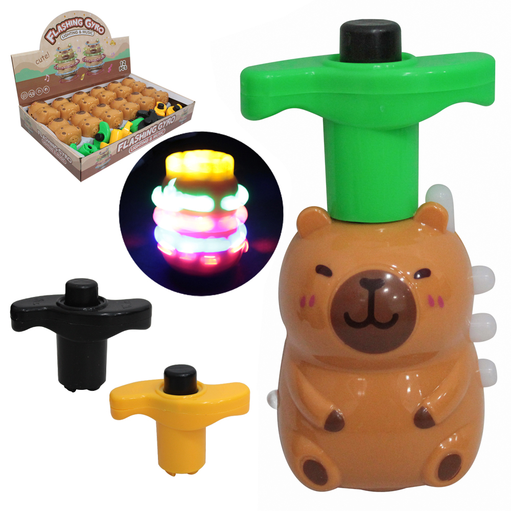 PIAO CAPIVARA COM LANCADOR FLASHING GYRO COM SOM E LUZ TOP KIDS A BATERIA DP PLAY
