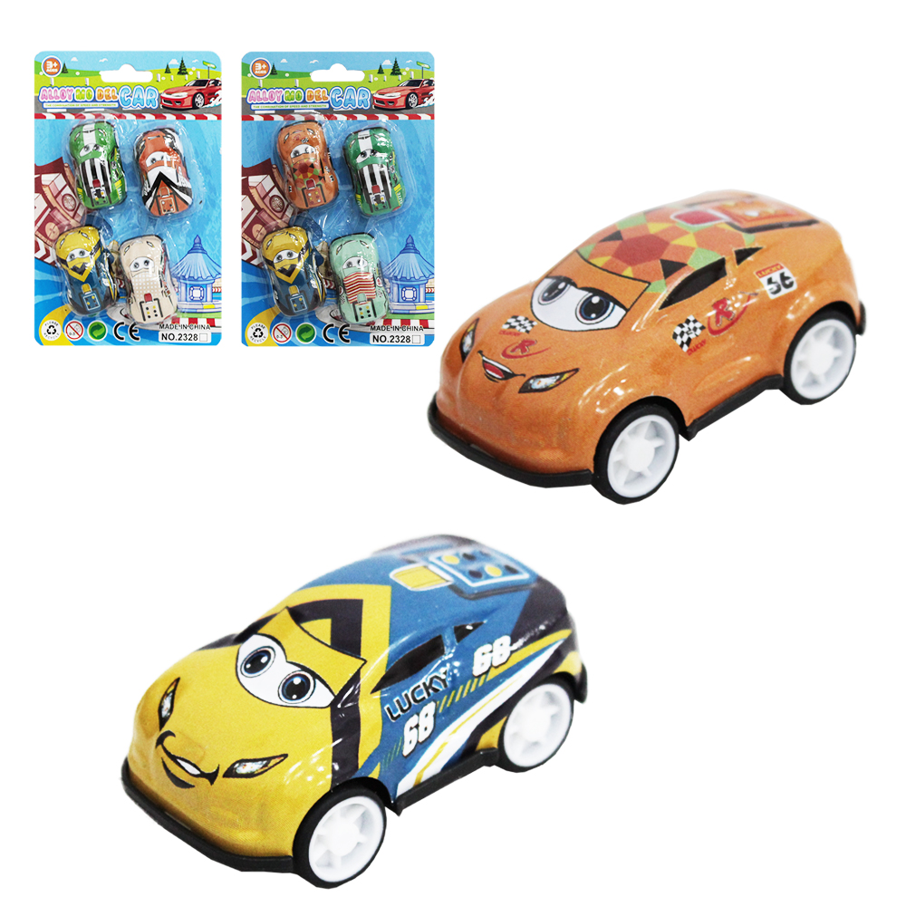 CARRO DE METAL A FRICCAO PULL BACK ALLOY DEL CAR COM 4 PECAS CRT