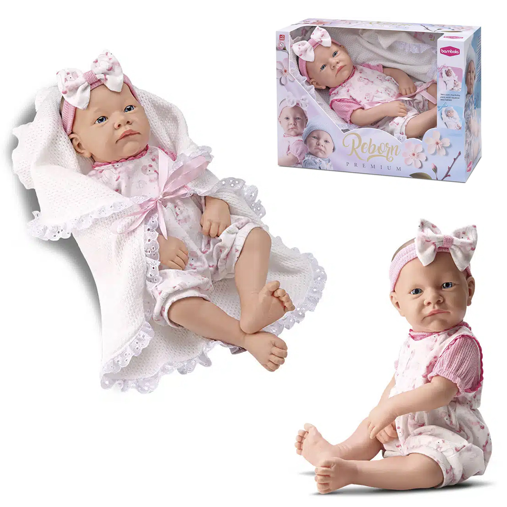 BONECA REBORN PREMIUM COLLECTION COM MANTA
