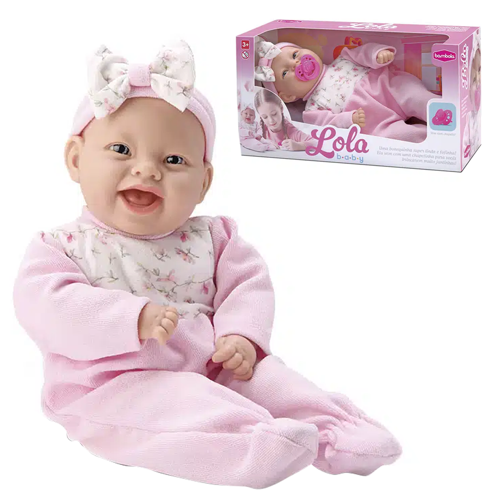 BONECA LOLA BABY COM CHUPETA