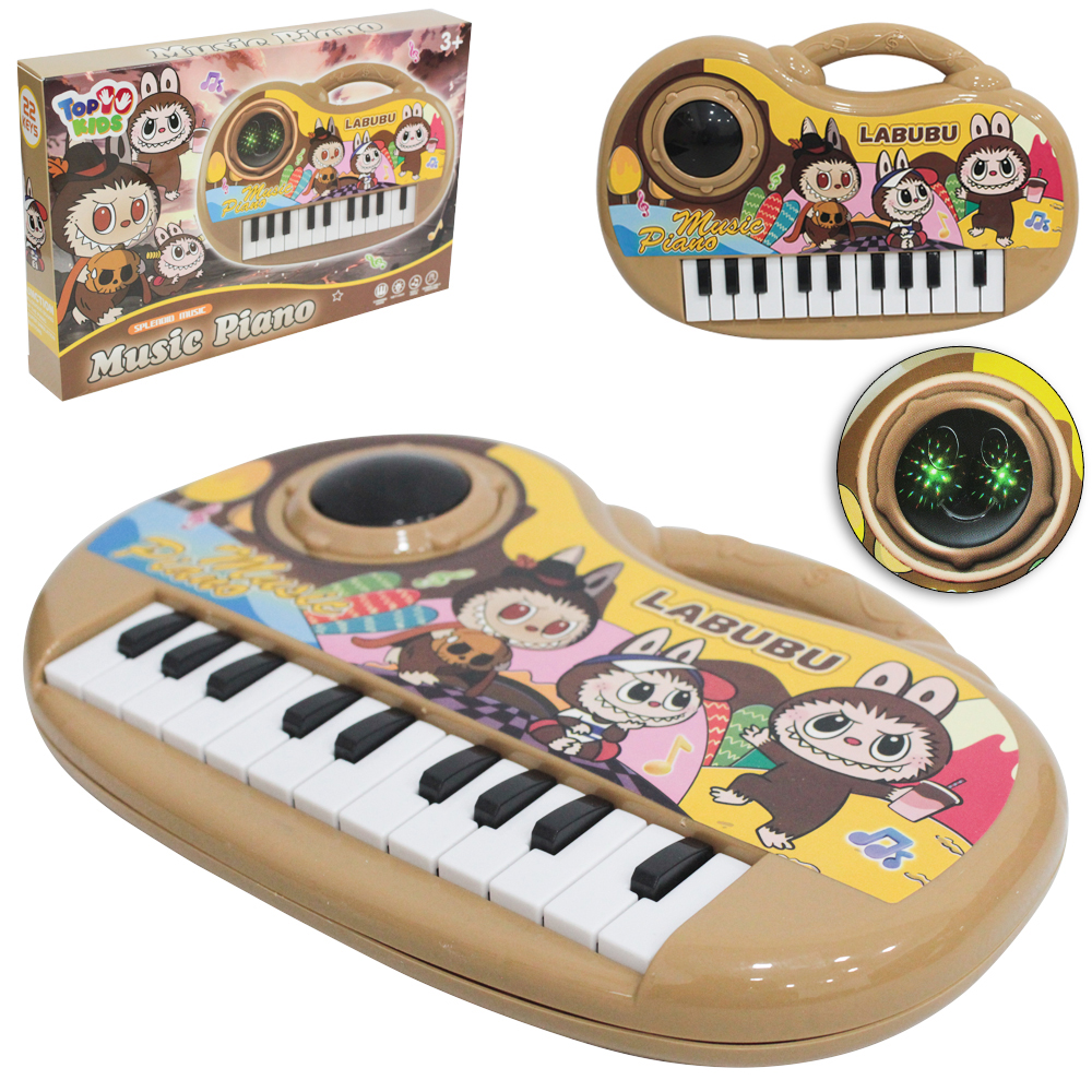 TECLADO / PIANO MUSICAL INFANTIL LABB COM LUZ A PILHA TOP KIDS