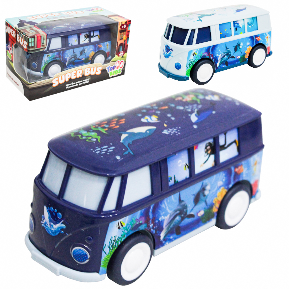 CARRO KOMBI A FRICCAO SUPER BUS TOP KIDS 13X6X5CM