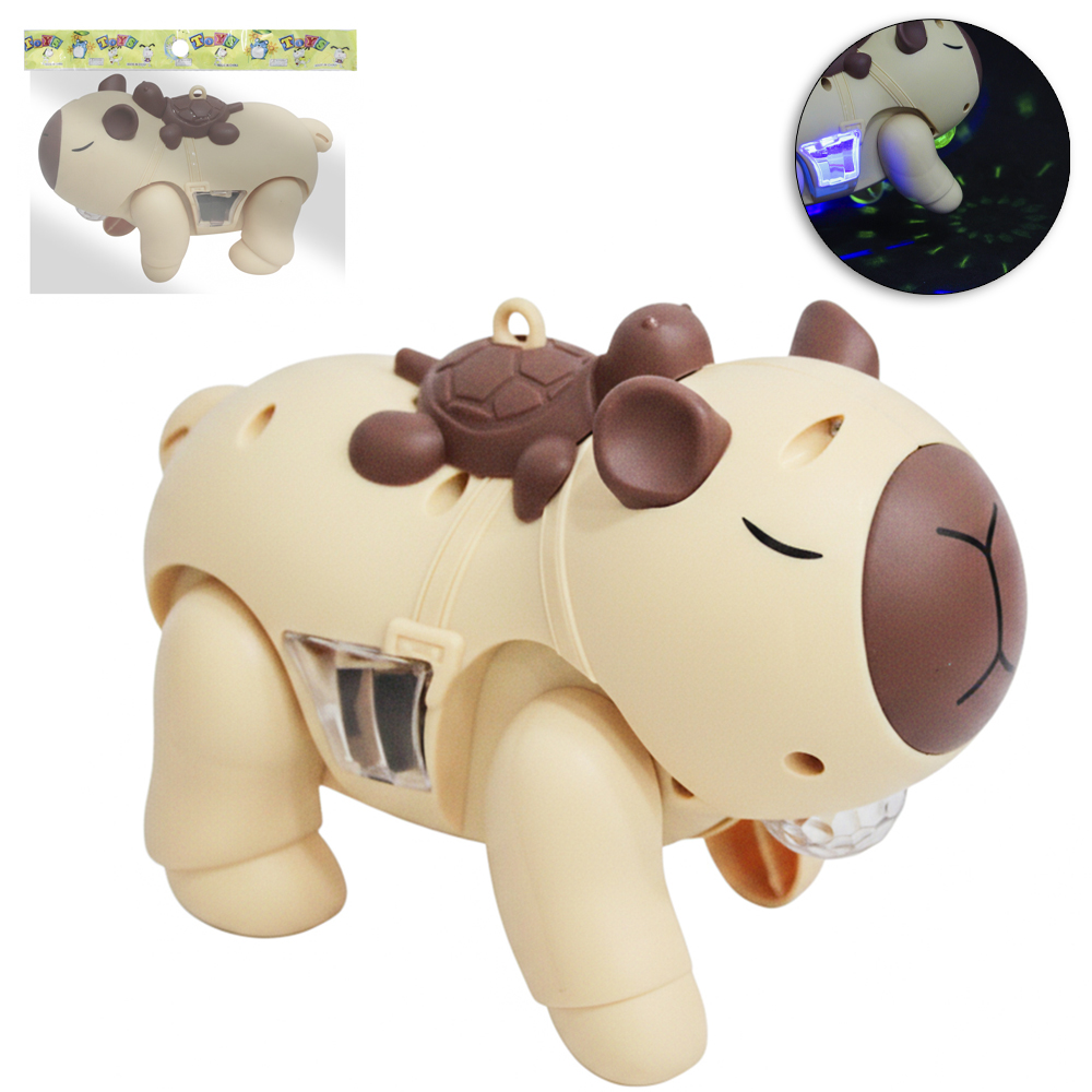 CAPIVARA COM MOVIMENTO + SOM E LUZ TOYS A PILHA 