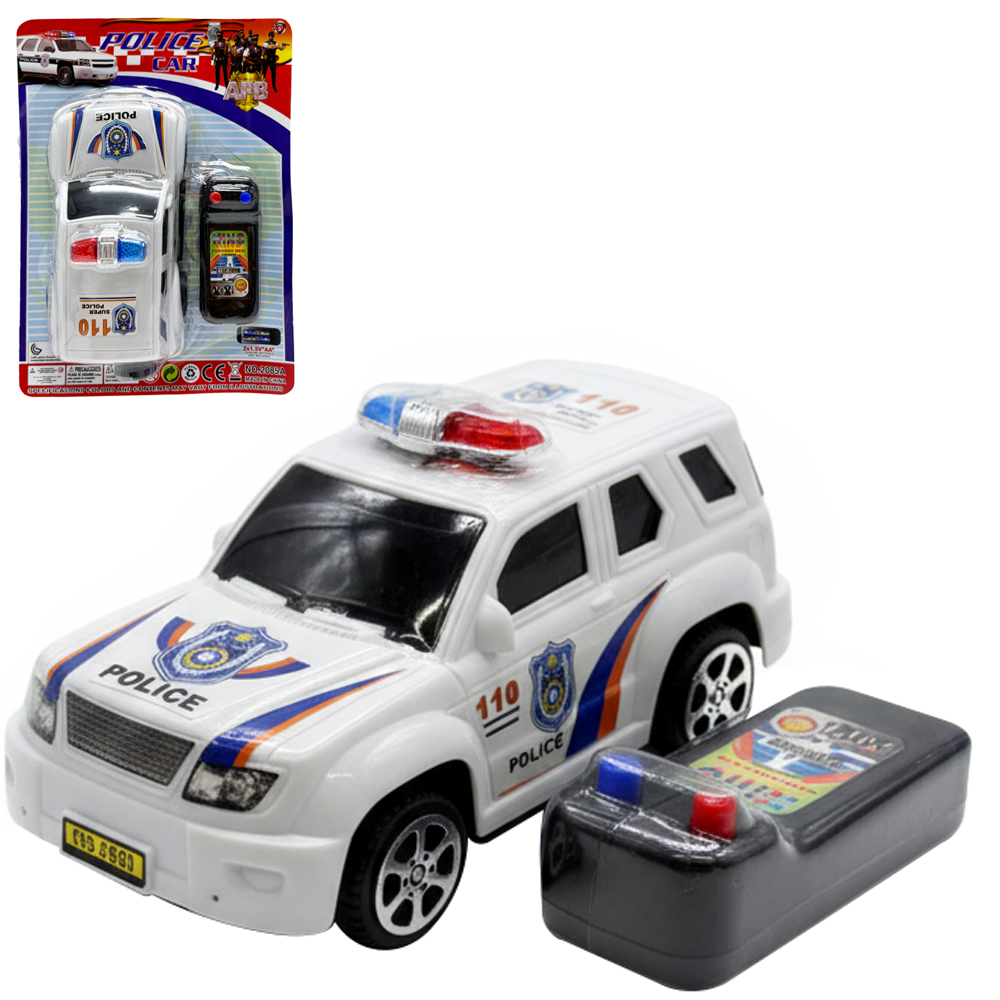 CARRO COM  CONTROLE REMOTO COM FIO POLICIA A PILHA