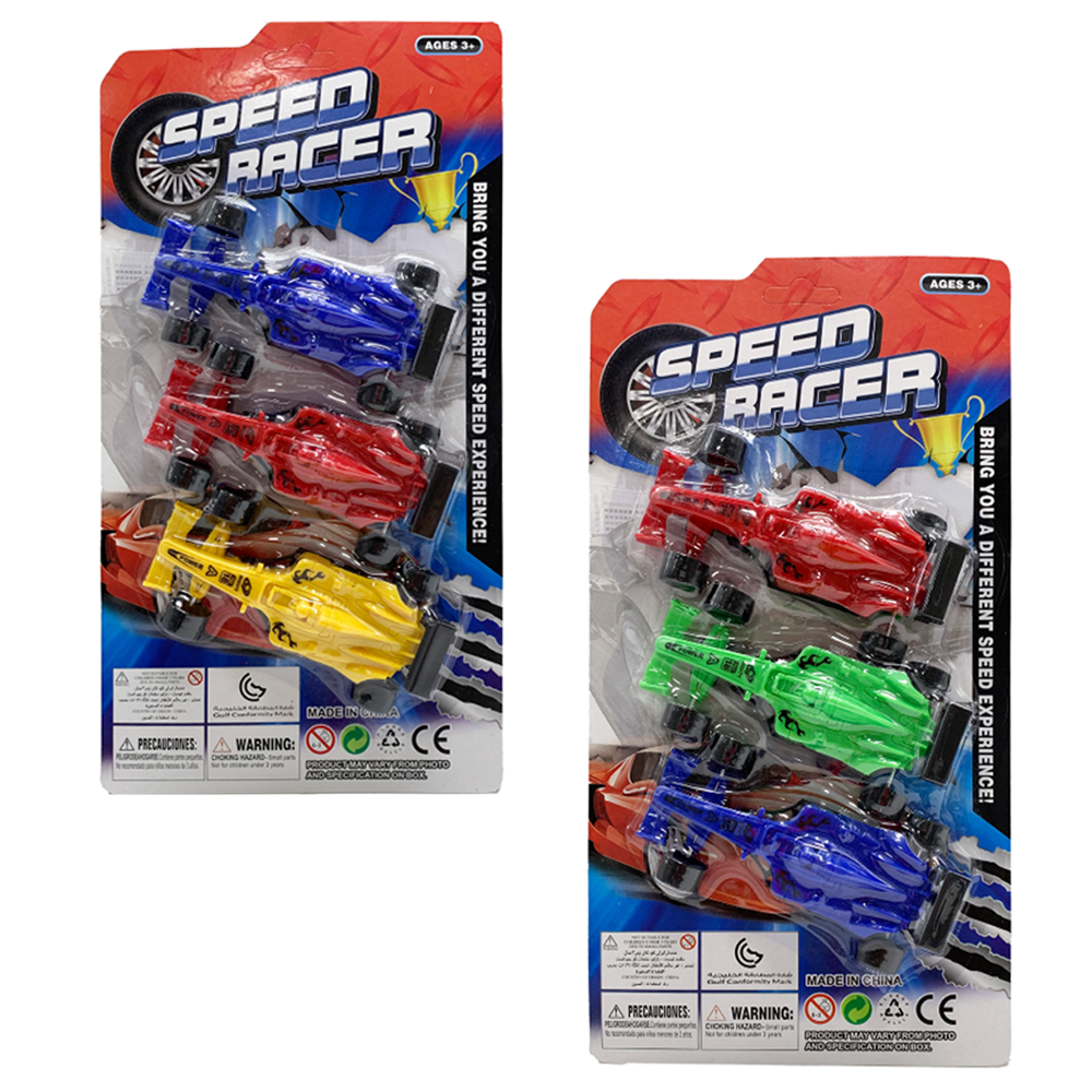CARRO FORMULA 1 SPEED RACER RODA LIVRE COM 3 PECAS