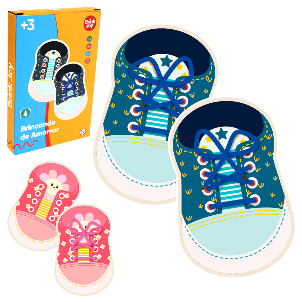 BRINCANDO DE AMARRAR DE MADEIRA MDF DIDATICO 