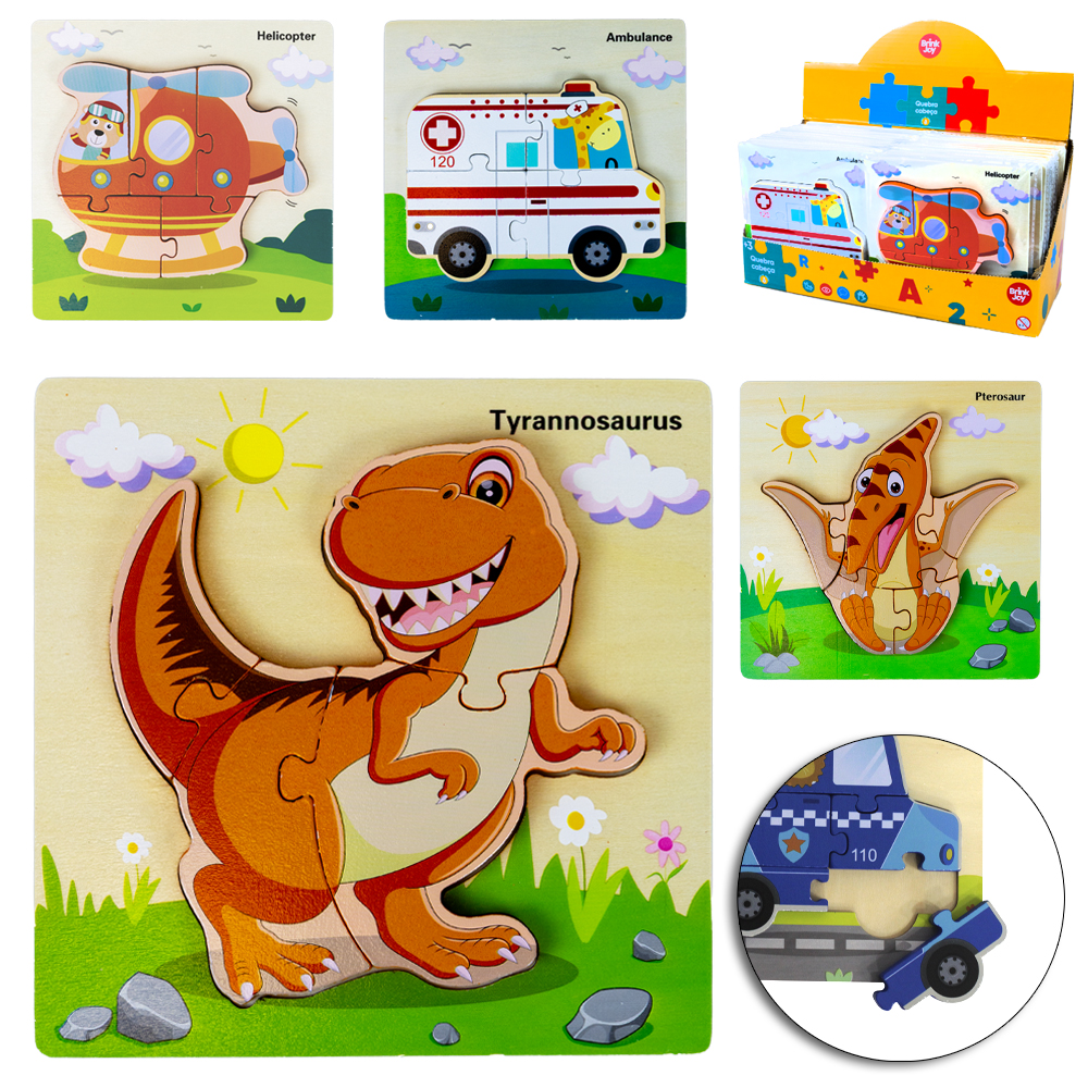 QUEBRA CABECA DE MADEIRA MDF SORTIDOS DP PLAY