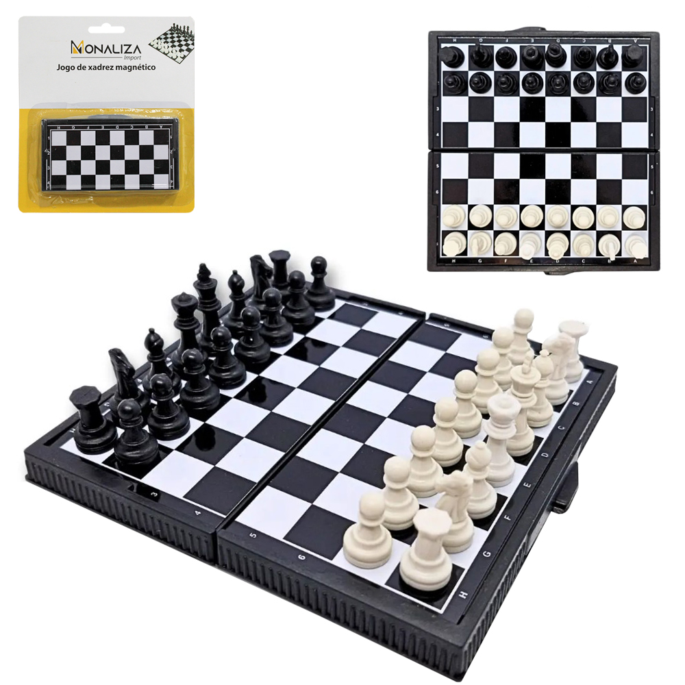 JOGO DE XADREZ COM TABULEIRO MAGNETICO + 32 PECAS 12X11CM