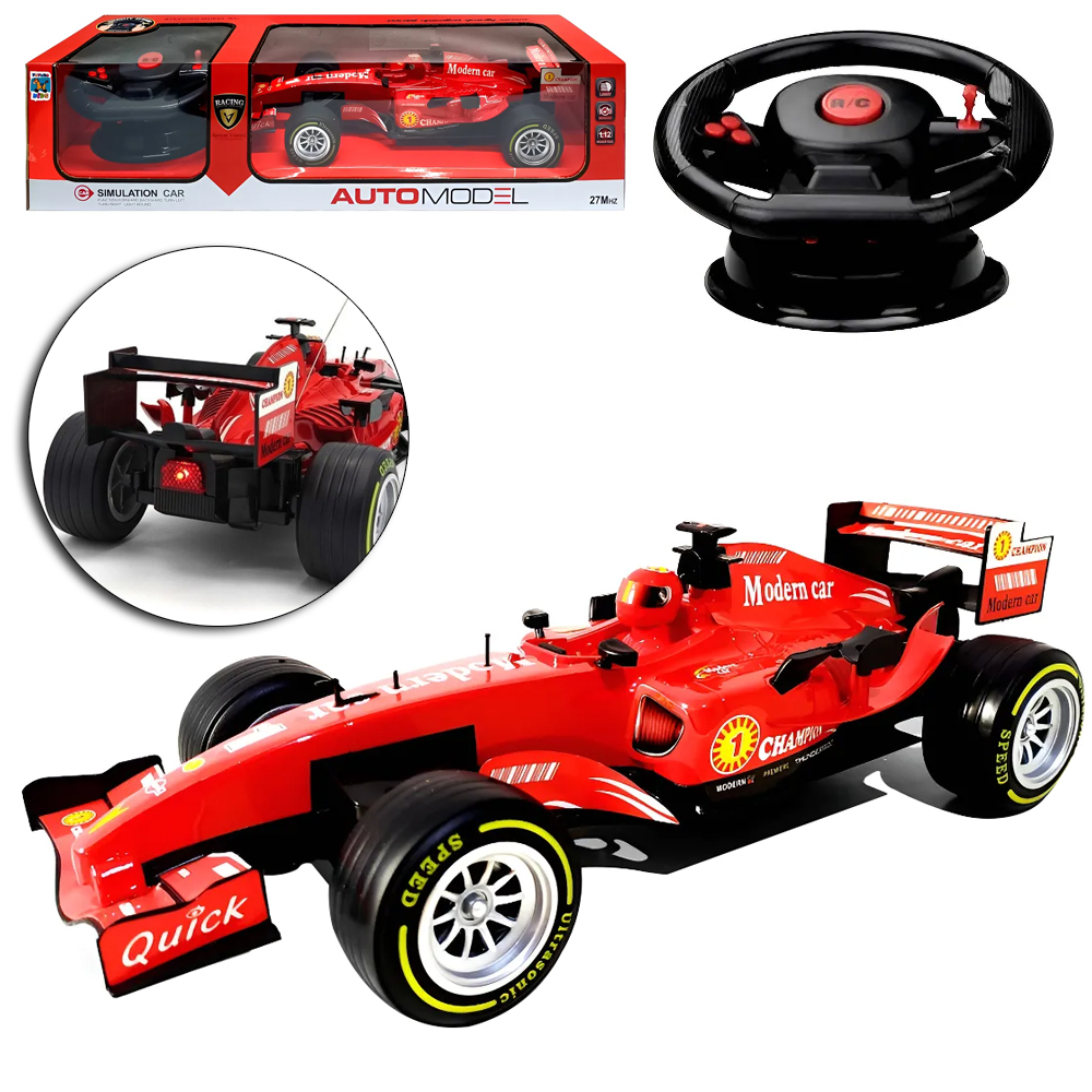 CARRO COM CONTROLE REMOTO SEM FIO FORMULA 1 RACING AUTO MODEL 7 FUNCOES + SOM E LUZ A BATERIA RECARREGAVEL