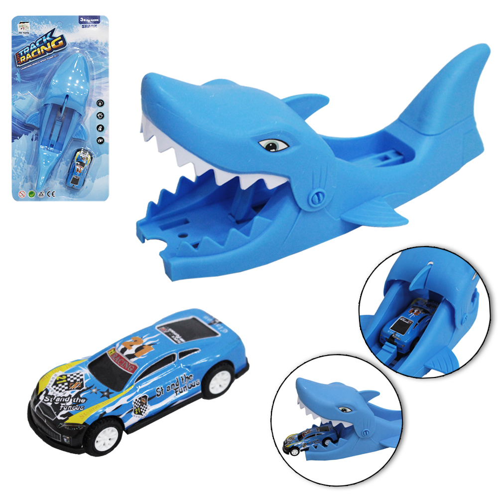 CARRO COM LANCADOR TUBARAO HOT TRACK RACING