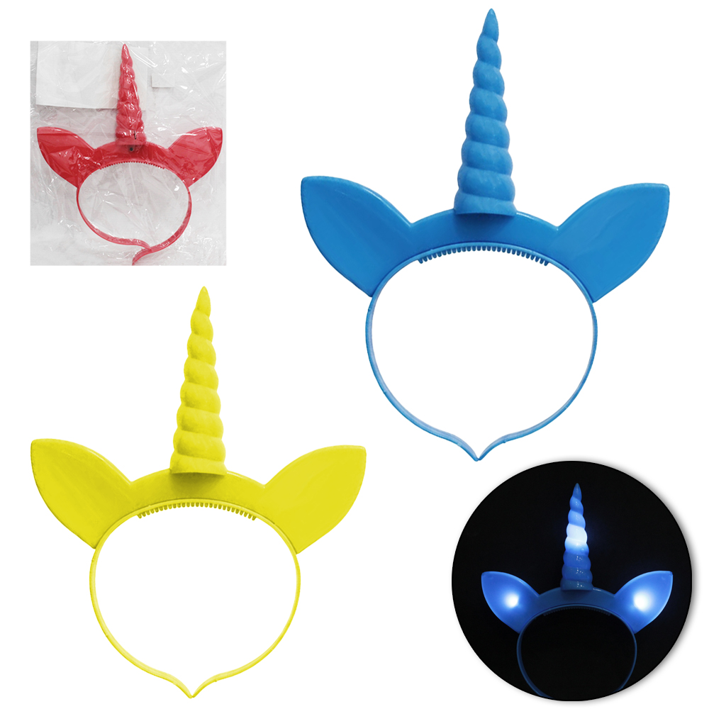 TIARA INFANTIL UNICORNIO COLORS COM LUZ A BATERIA 24X20CM