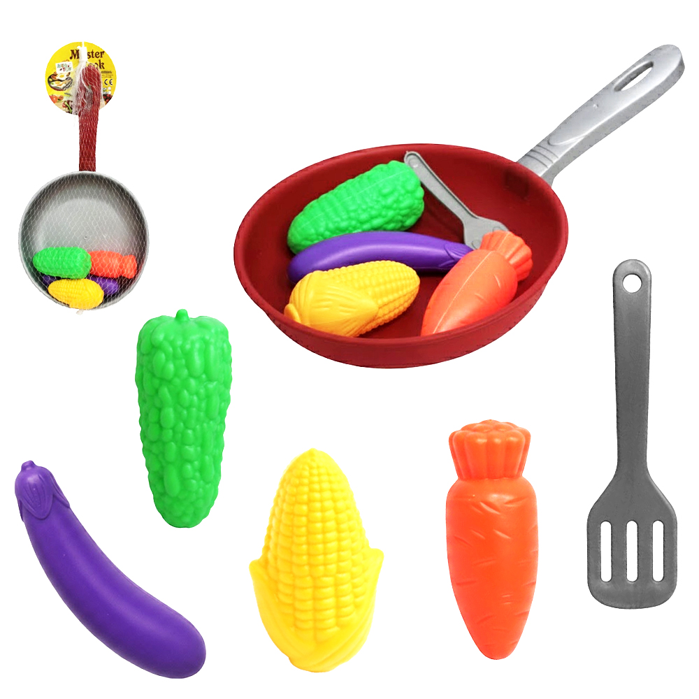 KIT COZINHA INFANTIL COM FRIGIDEIRA + ACESSORIOS NA REDE 6 PECAS