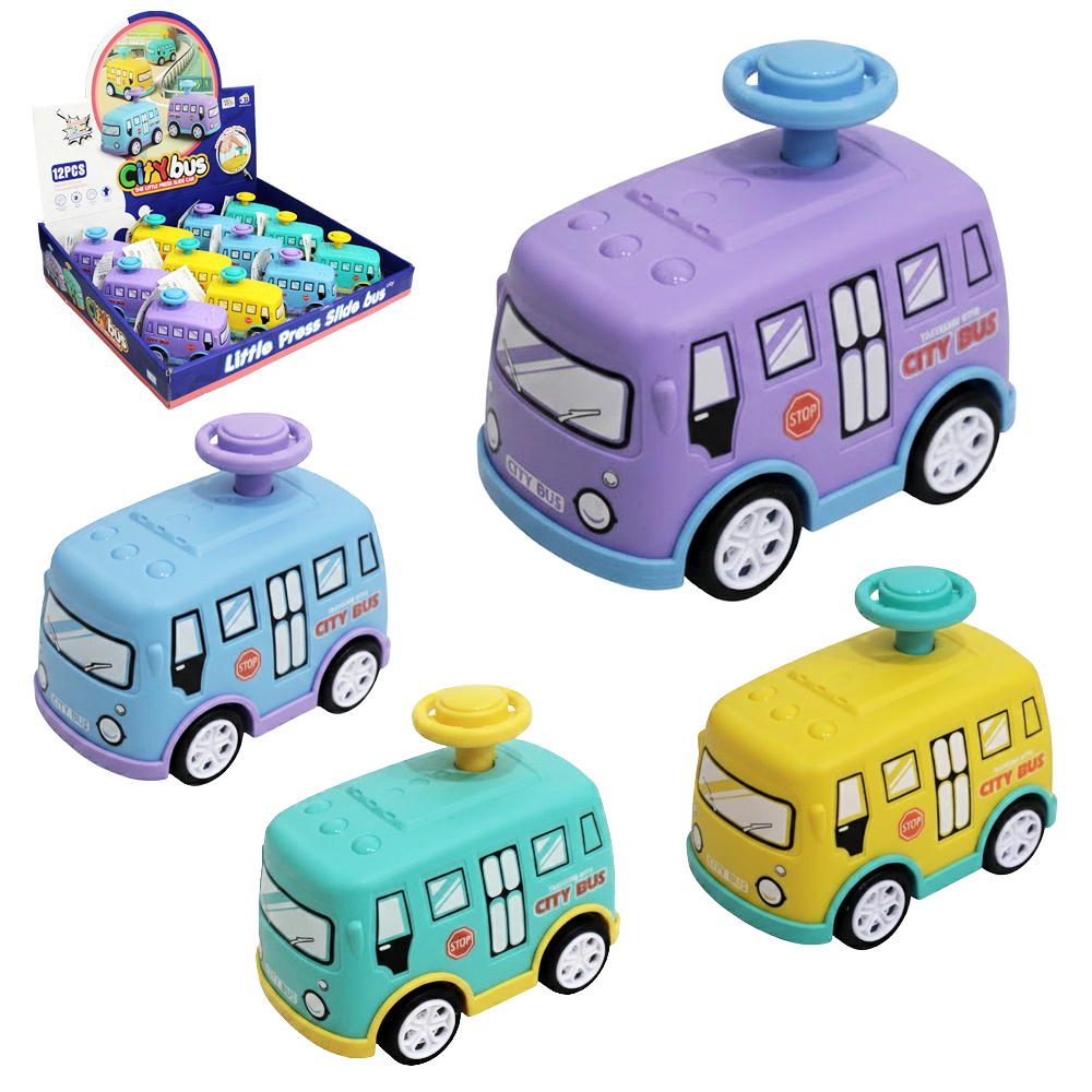 ONIBUS A FRICCAO PRESSURE INERTIA CITY BUS 9,5X7X6CM DP PLAY