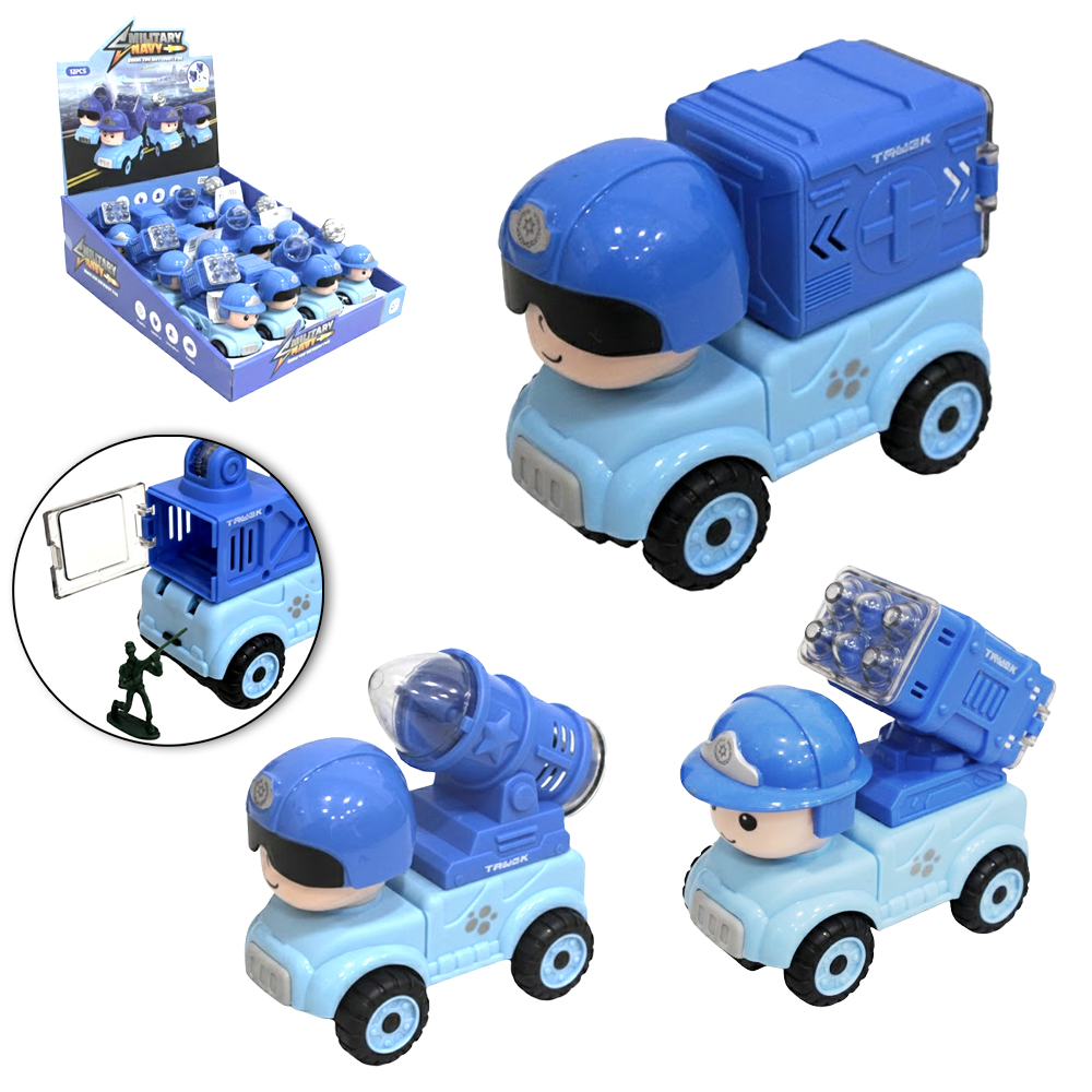 CARRO A FRICCAO COM BONECO MILITARY NAVY SORTIDOS 11X11X6CM DP PLAY