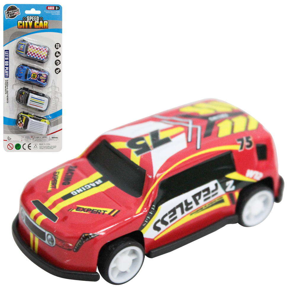 CARRO DE METAL A FRICCAO PULL BACK SPEED CITY CAR COM 4 PECAS
