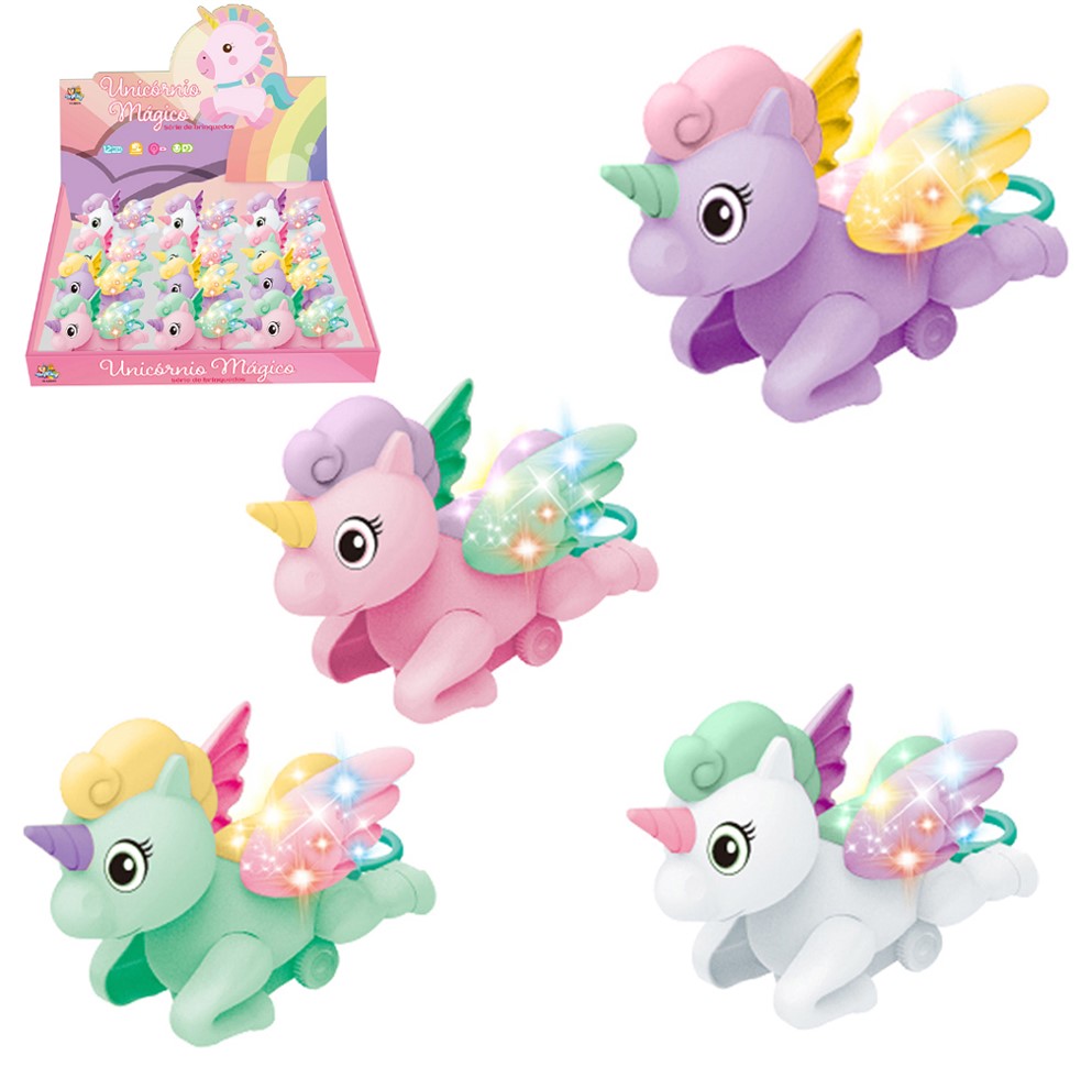UNICORNIO MAGICO A CORDA COM LUZ 11,5X9,5X6CM DP PLAY