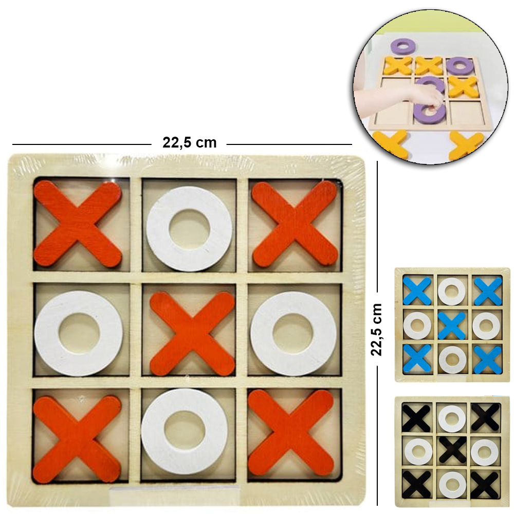 JOGO DA VELHA COM TABULEIRO + 9 PECAS 22,5X22,5CM