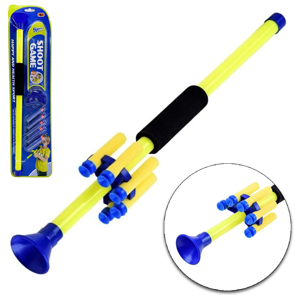 ZARABATANA LANCA DARDO ESPUMA / VENTOSA COM 5 DARDOS + ACESSORIO SHOOT GAME