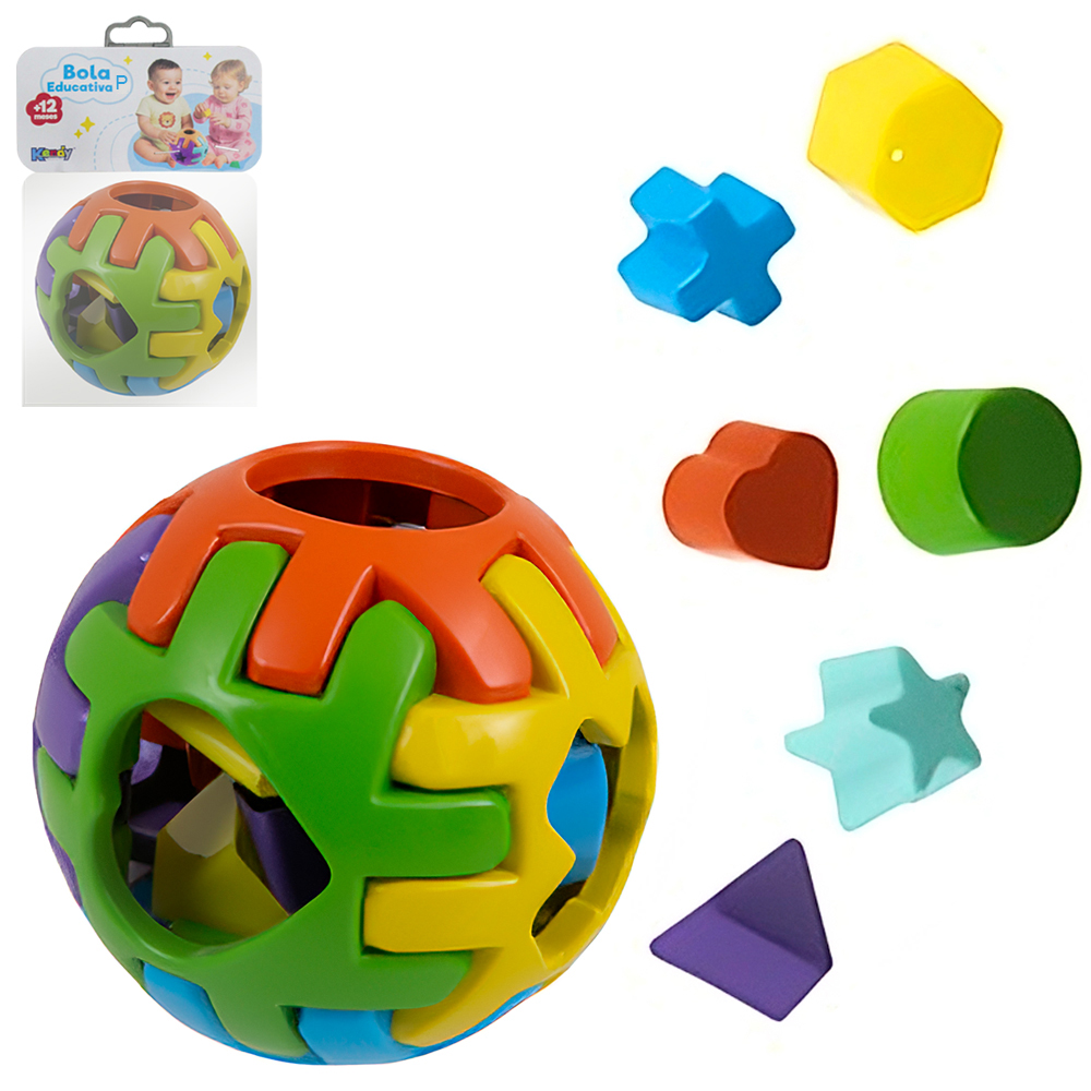 BOLA DE ENCAIXE DIDATICO EDUCATIVO P 10CM DE Ø