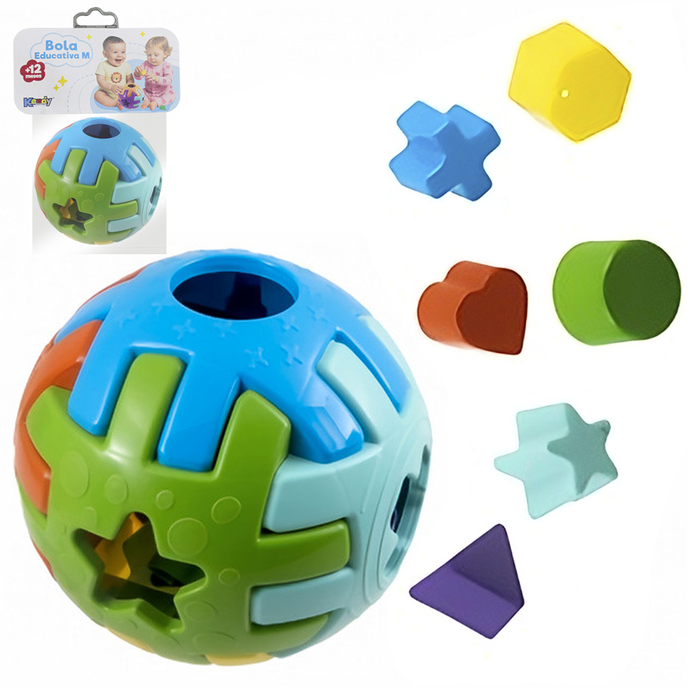 BOLA DE ENCAIXE DIDATICO EDUCATIVO M 14CM DE Ø