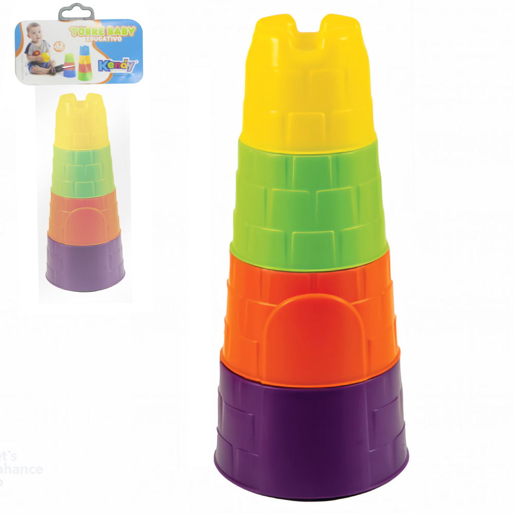 PIRAMIDE TORRE BABY DIDATICO EDUCATIVO MONTA E DESMONTA