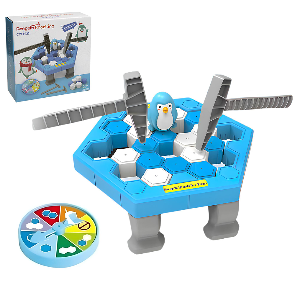 JOGO ARMADILHA QUEBRA GELO DO PINGUIM COM ROLETA + ACESSORIOS 33 PECAS