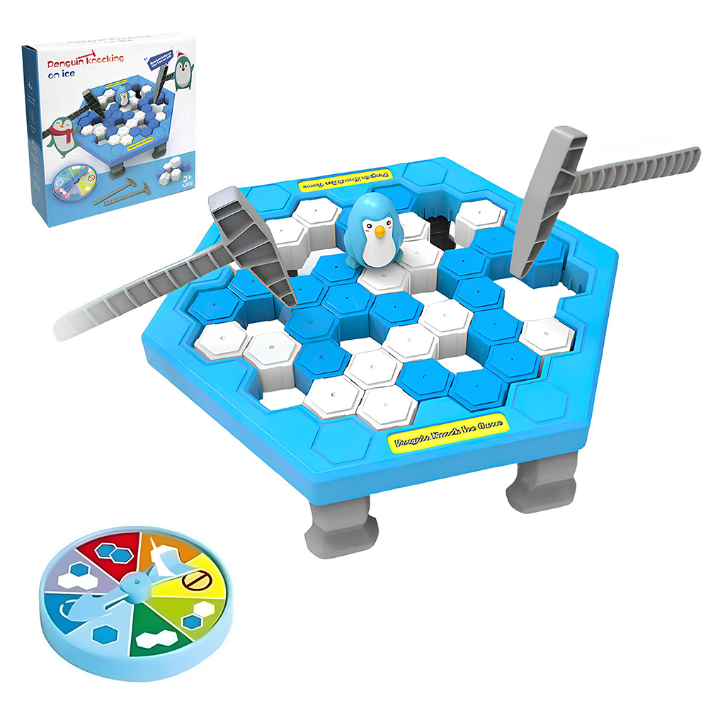 JOGO ARMADILHA QUEBRA GELO DO PINGUIM COM ROLETA + ACESSORIOS 55 PECAS