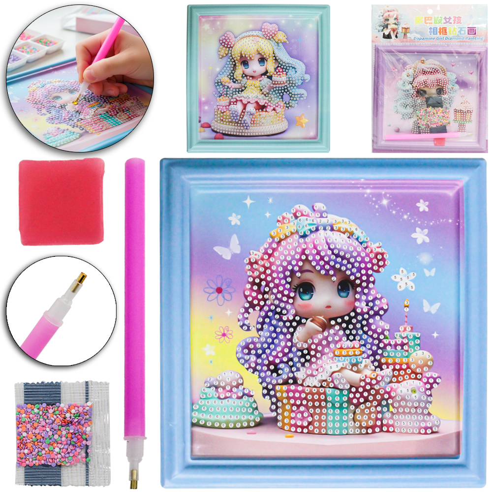 TELA DESENHO PARA COLORIR DIAMANTES PEDRINHAS 16CM