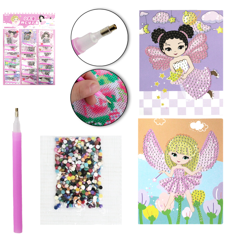 TELA DESENHO PARA COLORIR DIAMANTES PEDRINHAS SORTIDOS CARTELA COM 20 PECAS