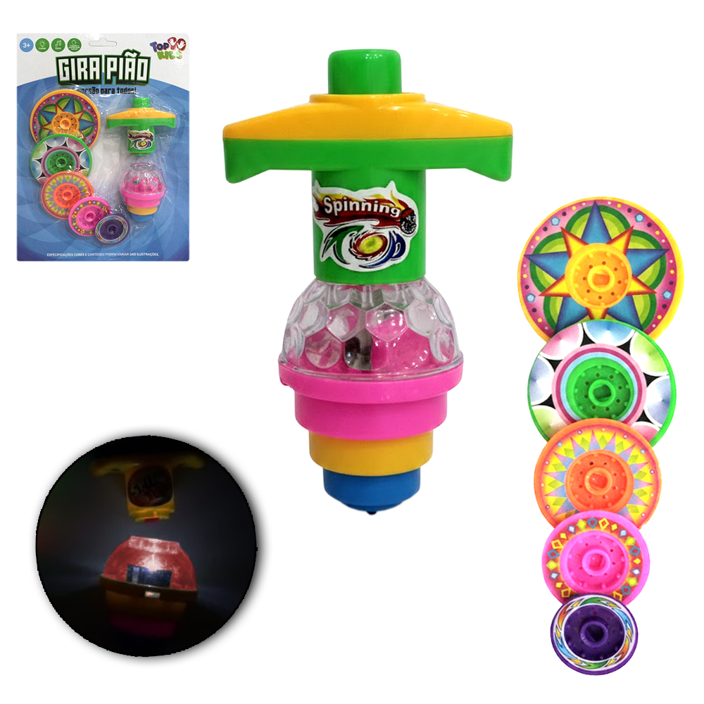LANCA DISCO COM 5 DISCOS + PIAO COM LUZ GIRA PIAO TOP KIDS
