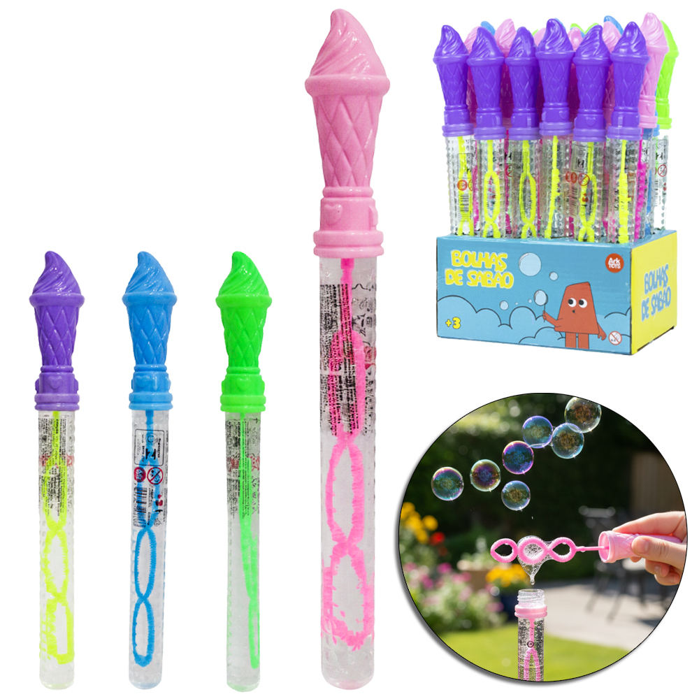LANCA BOLHA DE SABAO NO TUBO SORVETE 25CM DP PLAY