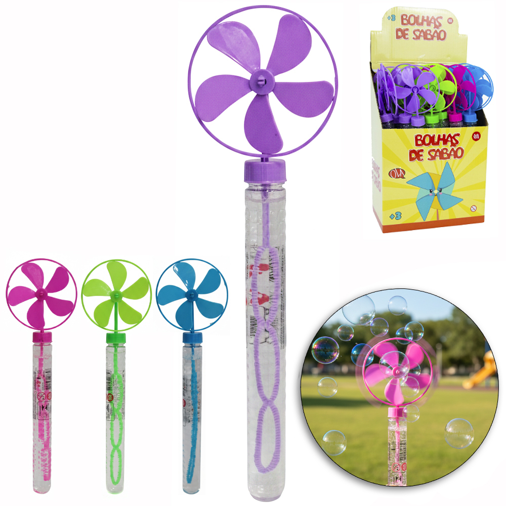 LANCA BOLHA DE SABAO NO TUBO CATAVENTO 25,5CM DP PLAY
