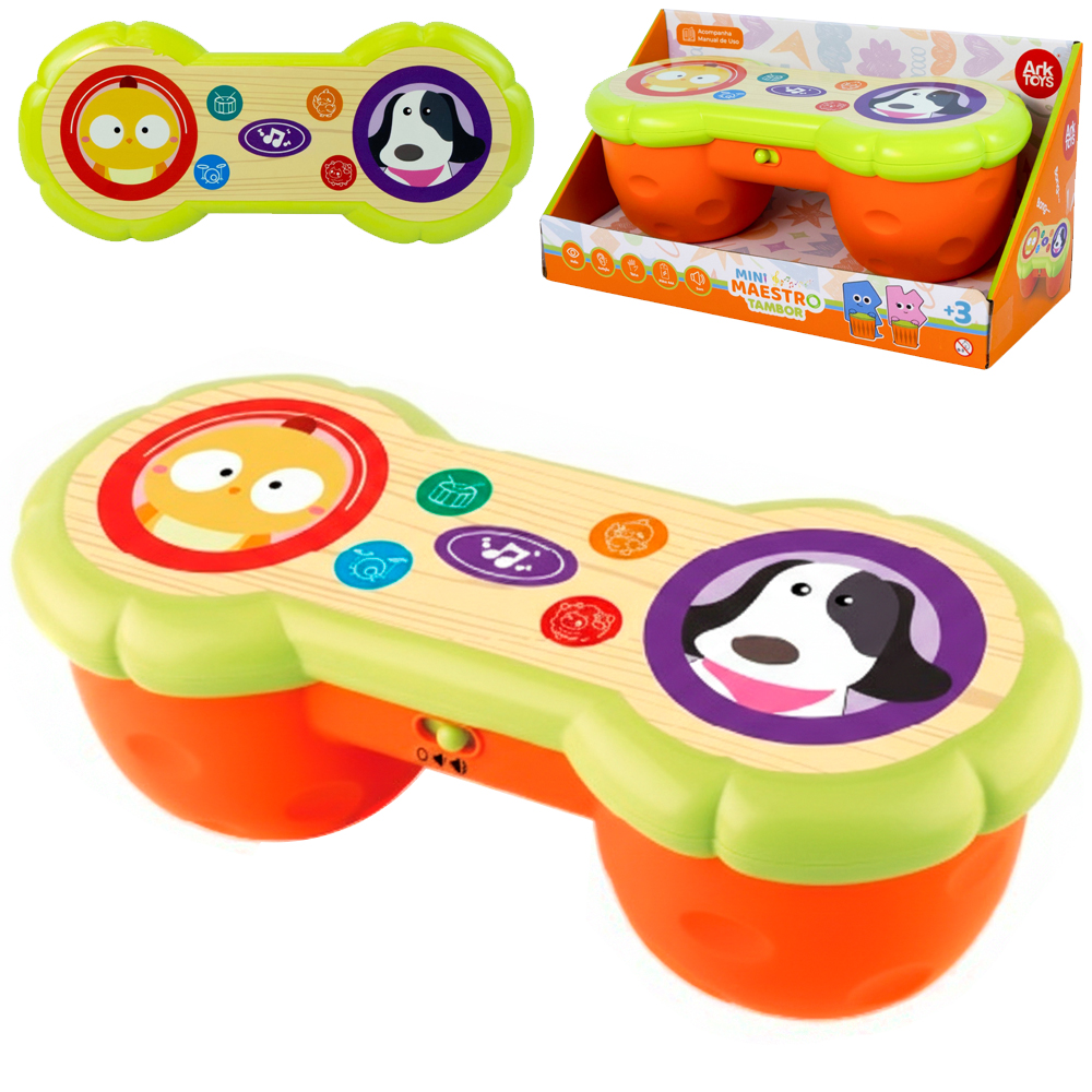 TAMBOR MUSICAL INFANTIL MINI MAESTRO A PILHA