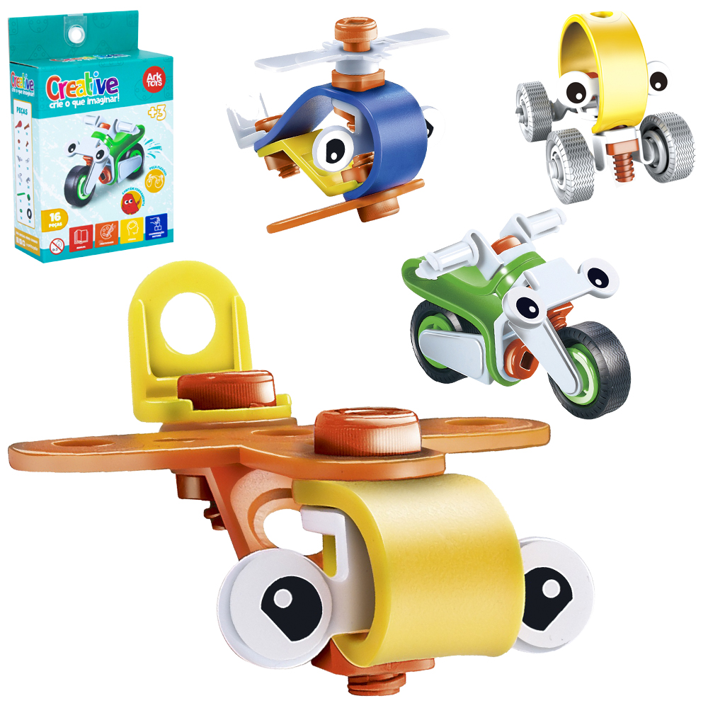 BRINQUEDO MONTA E DESMONTA CREATIVE VEICULO COM 12 PECAS