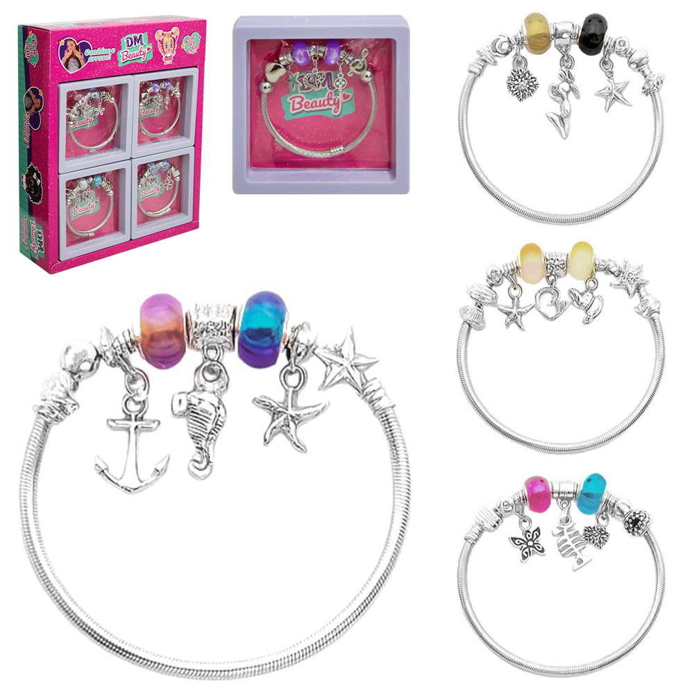 KIT BELEZA / BIJUTERIA INFANTIL PULSEIRA COM PINGENTE DM BEAUTY DP PLAY FLUTUANTE