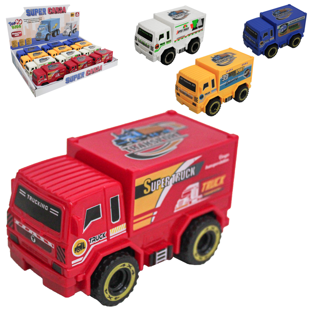 CAMINHAO BAU A FRICCAO SUPER CARGA TOP KIDS 11X6X6CM DP PLAY 