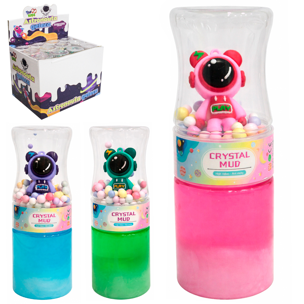 GELEINHA SLIME / GELECA + ASTRONAUTA CRYSTAL MUD TOP KIDS 175GR NO TUBO DP PLAY