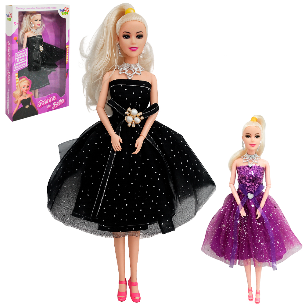 BONECA RAINHA DO BAILE ARTICULADA COM VESTIDO TOP KIDS