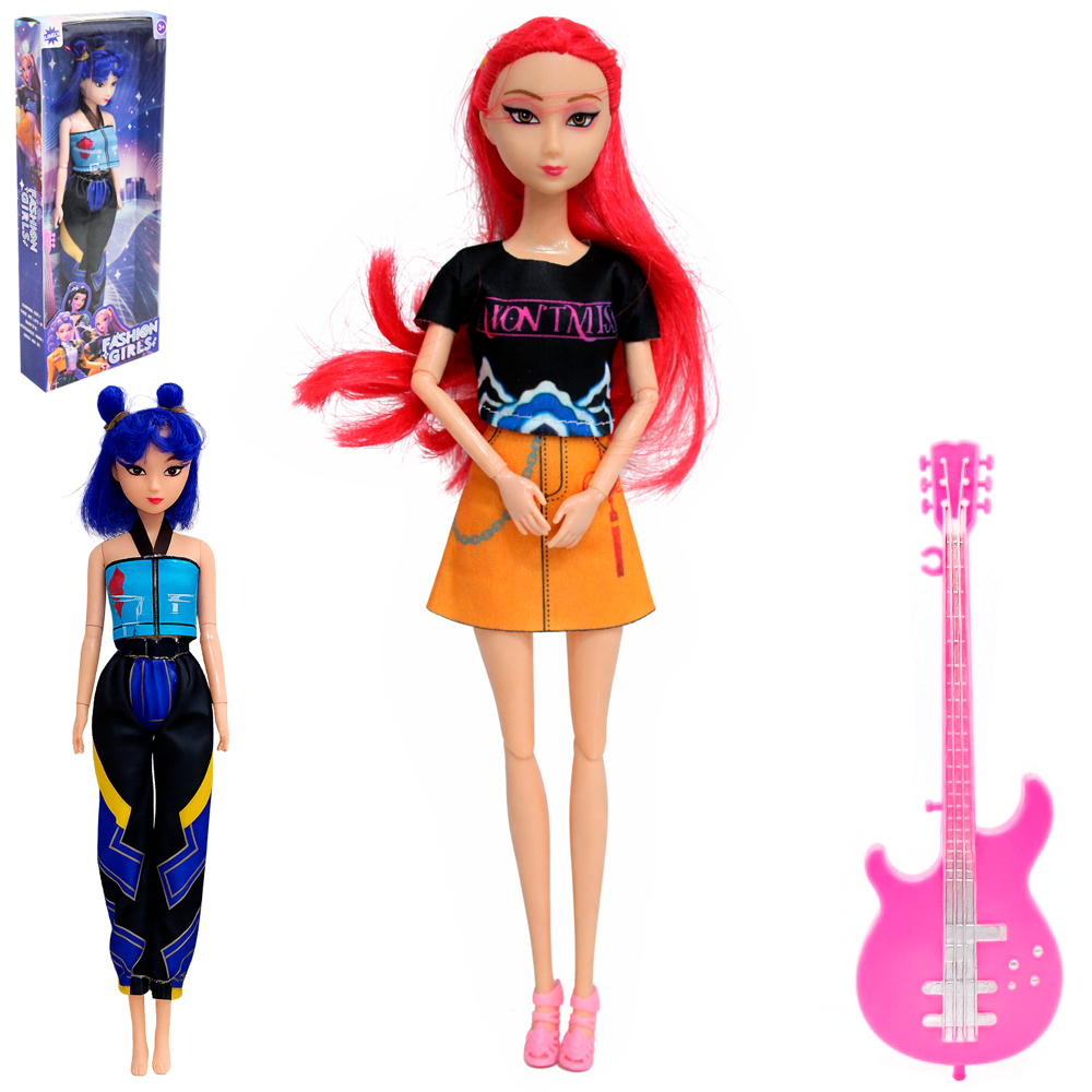 BONECA FASHION GIRLS ARTICULADA COM GUITARRA TOP KIDS