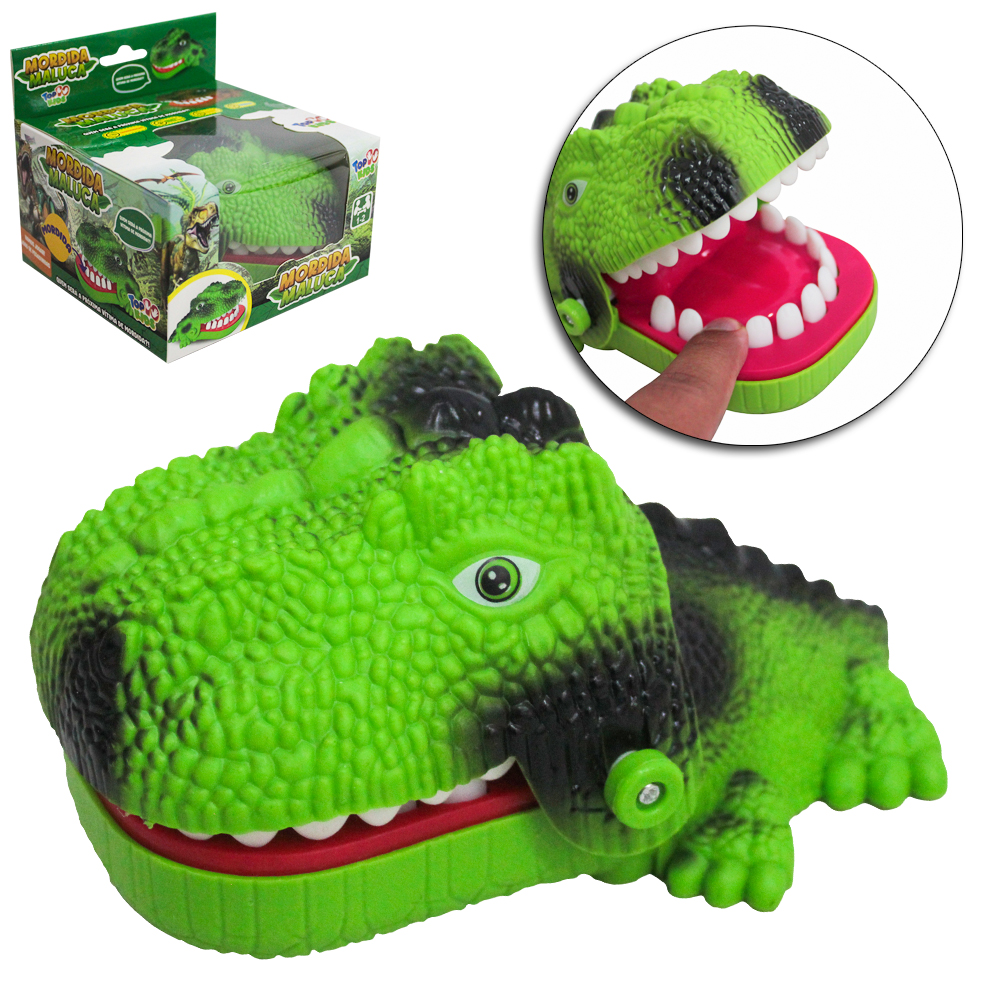 BRINQUEDO MORDIDA MALUCA / MORDE DEDO DINOSSAURO TOP KIDS 14,5X9,5X7CM