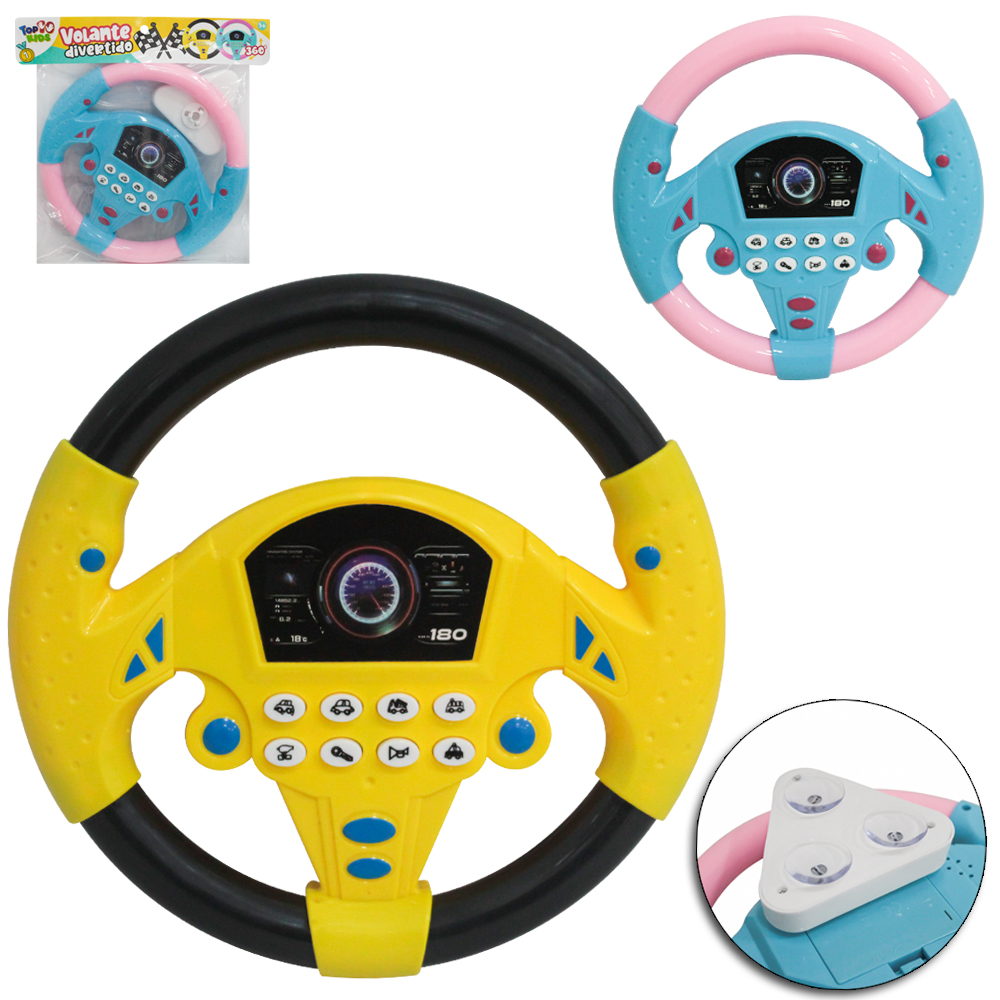 VOLANTE GIRO 360º MUSICAL INFANTIL COM VENTOSA TOP KIDS A PILHA