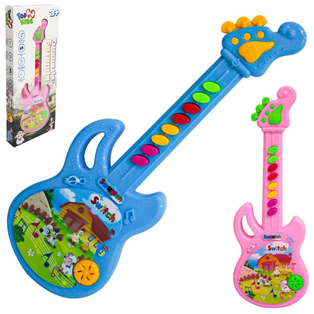 GUITARRA MUSICAL INFANTIL TURMA DA FAZENDA TOP KIDS A PILHA
