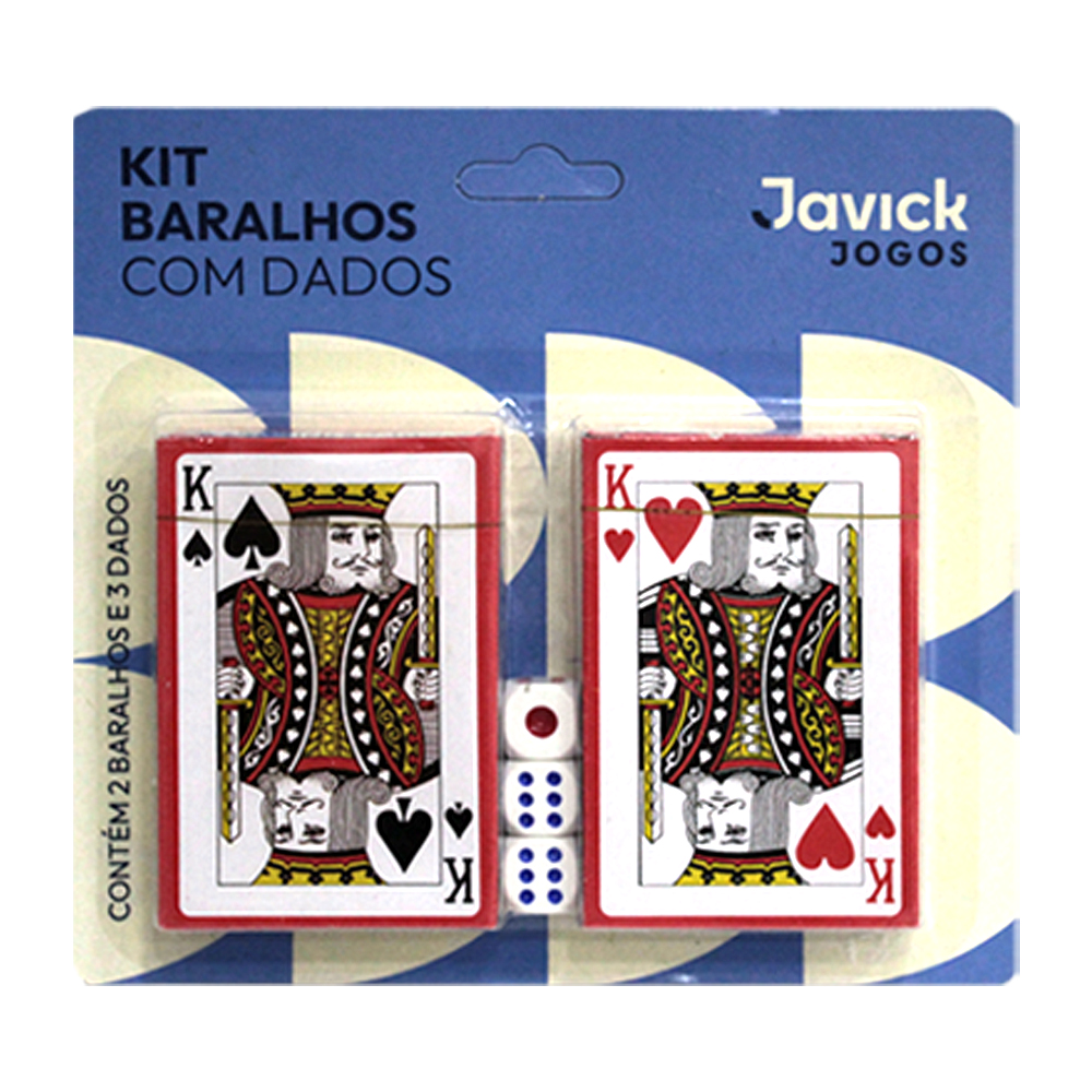 BARALHO DUPLO 108 CARTAS DE PAPEL COM 3 DADOS