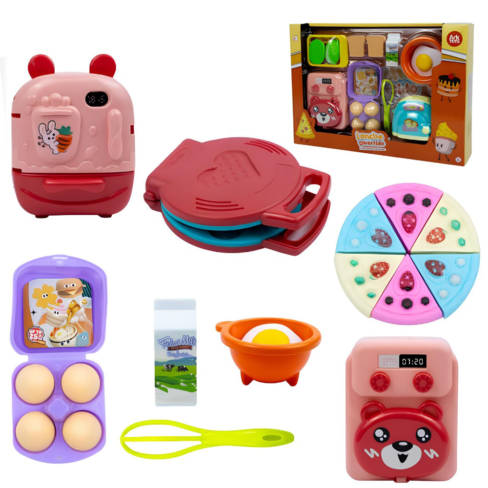 KIT COZINHA INFANTIL COM ACESSORIOS SORTIDOS LANCHE DIVERTIDO 16 PECAS