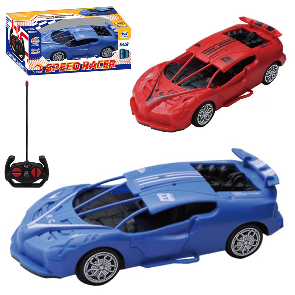 CARRO COM CONTROLE REMOTO SEM FIO SPEED RACER 7 FUNCOES A BATERIA RECARREGAVEL