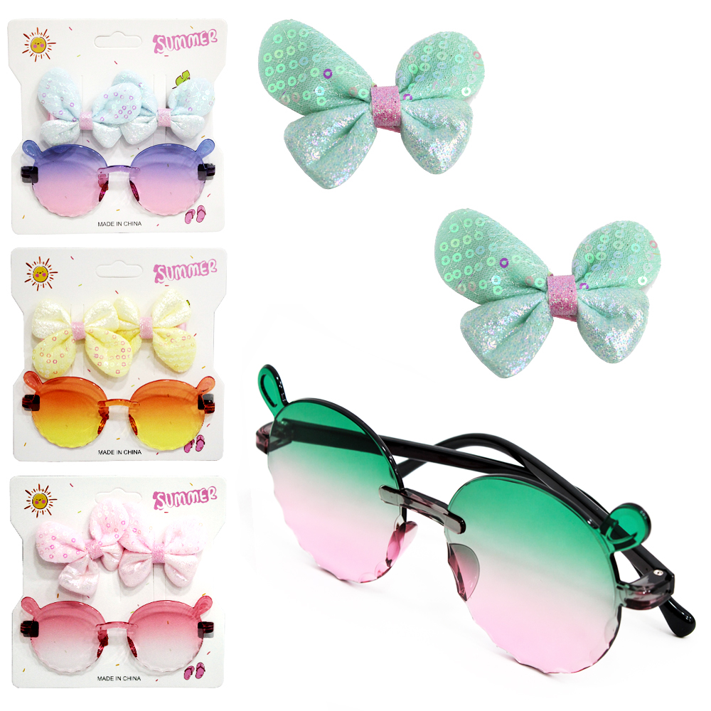 KIT BELEZA INFANTIL COM OCULOS CAPIVARA + 2 ACESSORIOS PARA CABELO PRESILHA LACO SUMMER