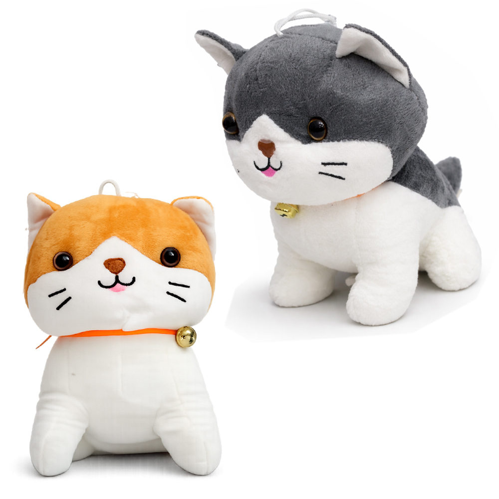 GATO DE PELUCIA COM VENTOSA + GUIZO 19X17,5X13CM