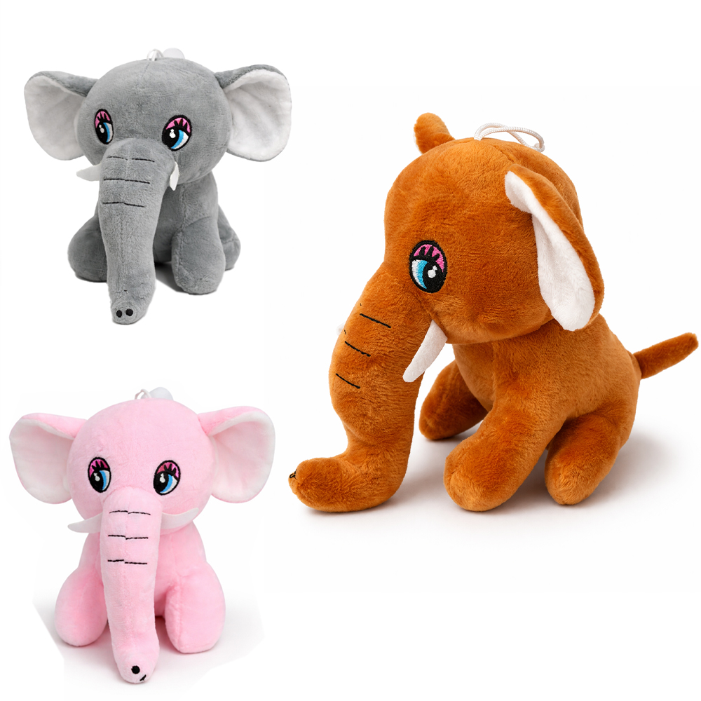 ELEFANTE DE PELUCIA COM VENTOSA 19X19X17CM