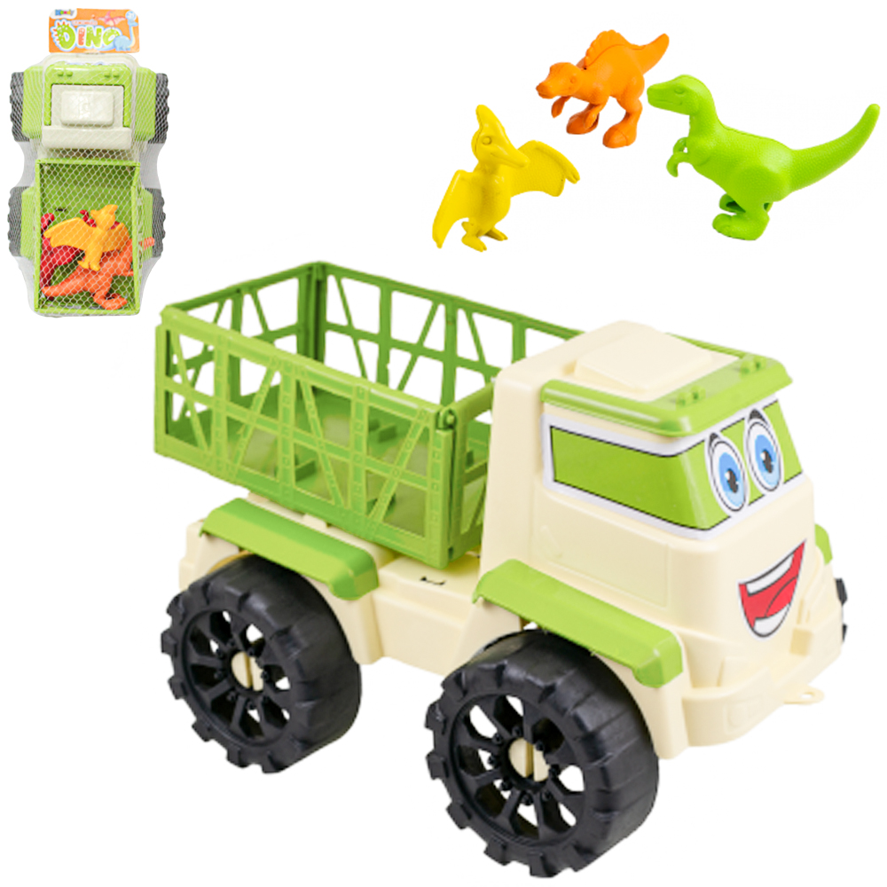 CAMINHAO DINO RODA LIVRE COM 3 DINOSSAUROS NA REDE